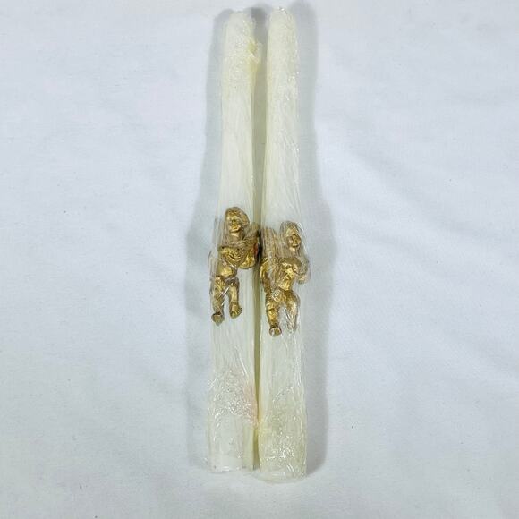 Vintage Candles Lot Of 8 Tapers Holiday Christmas Red Santa Angel Snowman - Picture 7 of 11